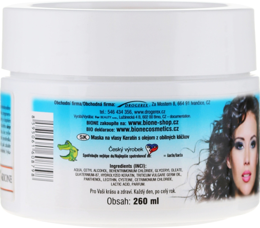 Kremowa maska do włosów - Bione Cosmetics Keratin + Grain Sprouts Oil Cream Hair Mask — Zdjęcie N3