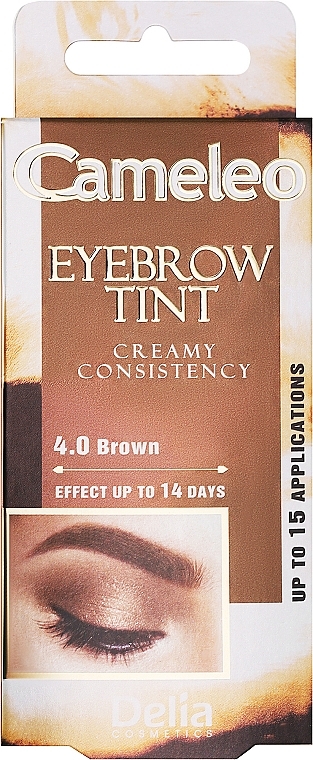 Krem do koloryzacji brwi (brązowy) - Delia Eyebrow Tint Cream Cameleo 4.0 Brown — Zdjęcie N1