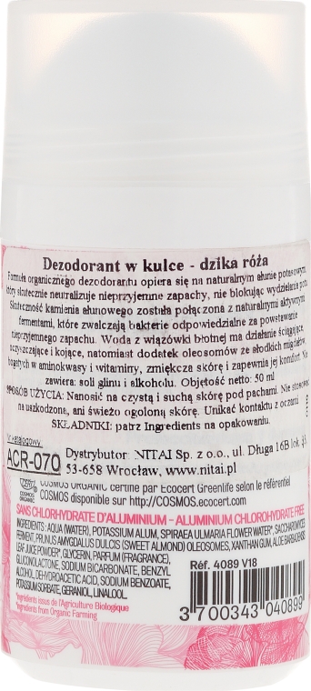 Organiczny dezodorant w kulce Dzika róża - Acorelle Wild Rose Deodorant Care — Zdjęcie N2