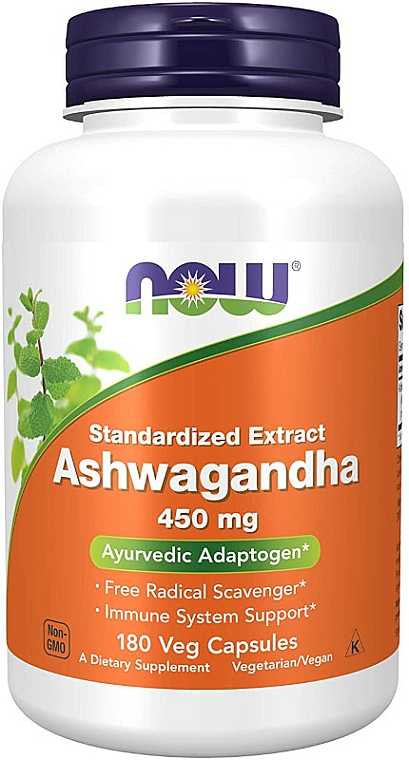 Ashwagandha w kapsułkach - Now Foods Ashwagandha — Zdjęcie N1