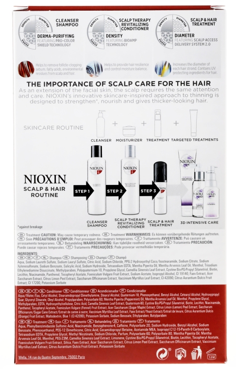 Zestaw do pielęgnacji mocno przerzedzających się włosów - Nioxin Hair System No. 4 (shm 150 ml + cond 150 ml + mask 40 ml) — Zdjęcie N5