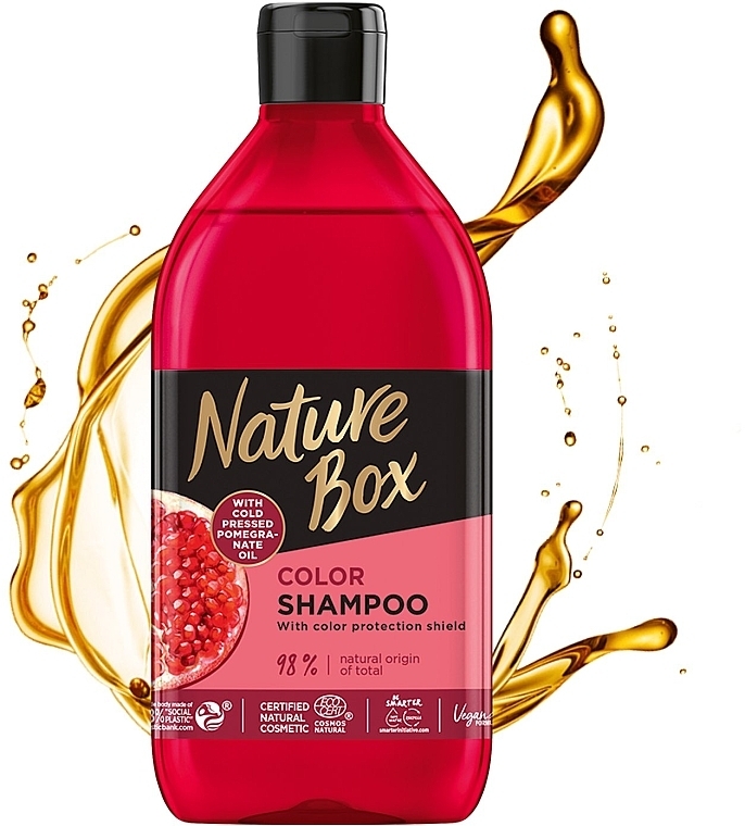 PRZECENA! Szampon do włosów farbowanych z olejem z granatu - Nature Box Pomegranate Oil Shampoo * — Zdjęcie N2