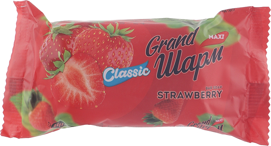 Mydełko toaletowe w kostce Truskawka - Mylovarennye Traditsii Grand Charm Maxi Strawberry — Zdjęcie N1