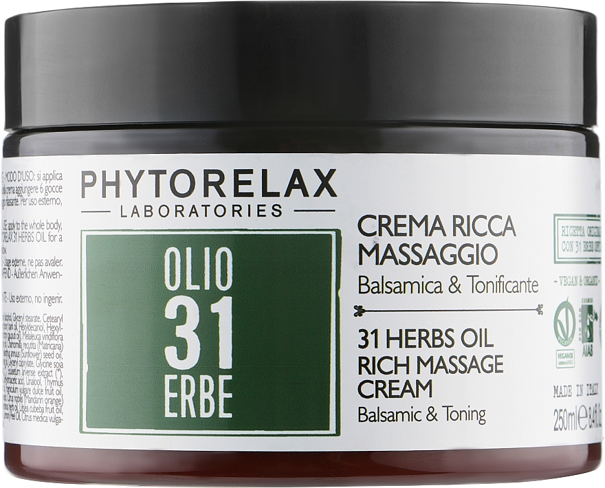 Relaksujący krem do masażu ciała - Phytorelax Laboratories 31 Herbs Rich Massage Cream