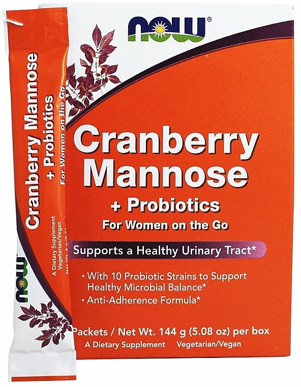 Naturalny suplement Żurawina - Now Foods Cranberry Mannose + Probiotics — фото N2