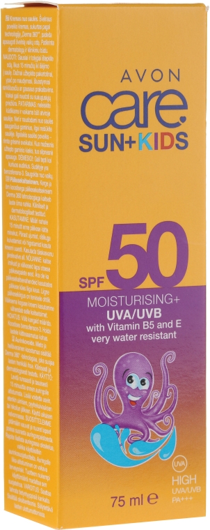 Witaminowy wodoodporny krem ochronny dla dzieci SPF 50 - Avon Sun+ Kids Multi Vitamin Sun Cream