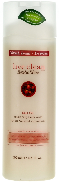 Nawilżająco-odżywczy żel pod prysznic - Live Clean Exotic Shine Bali Oil Nourishing Body Wash
