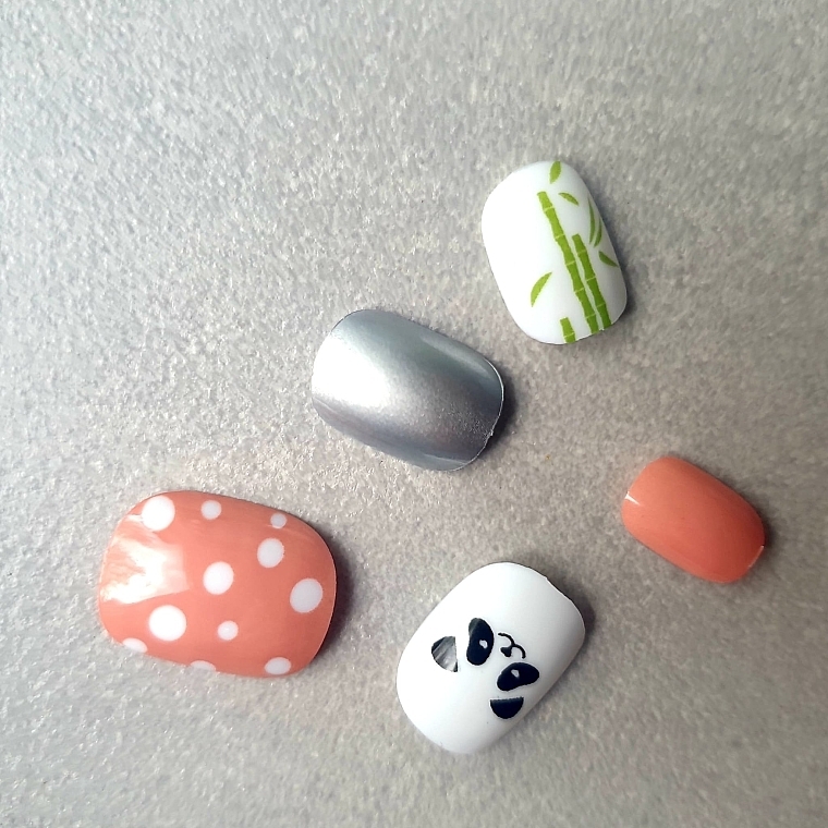Samoprzylepne paznokcie dla dzieci, 964 Panda, 24 szt. - Deni Carte Magic Miss Tips — Zdjęcie N3