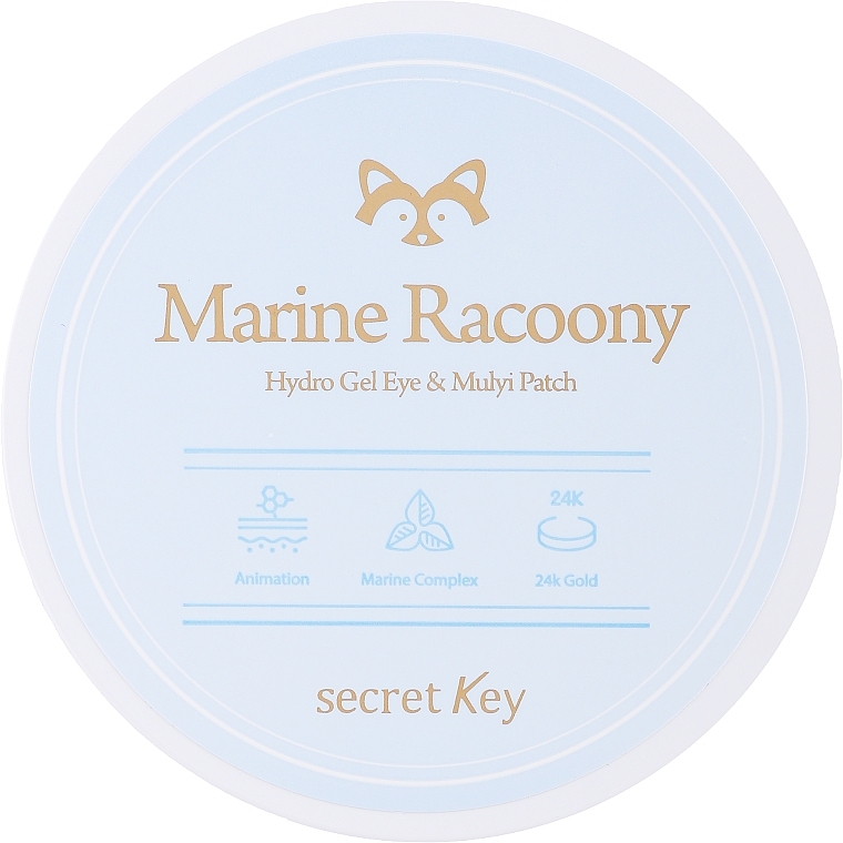 Wielofunkcyjne hydrożelowe płatki pod oczy - Secret Key Marine Racoony Hydrogel Eye & Multi Patch