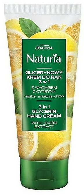 Glicerynowy krem do rąk 3w1 z wyciągiem z cytryny - Joanna Naturia 3in1 Glycerin Hand Cream — Zdjęcie N1