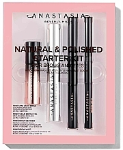 Kup Zestaw do makijażu - Anastasia Beverly Hills Natural&Polished Starter Kit Dark Brown (masc/2.5ml + brow/gel/2.5ml + pencil/0.1g + pencil/0.03g)