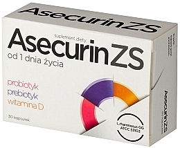 Suplement diety z witaminą D - Aflofarm Asecurin ZS — Zdjęcie N1