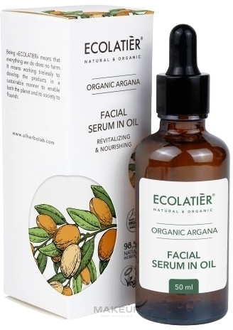 Rewitalizujące i odżywcze serum olejowe do twarzy - Ecolatier Facial Serum in Oil Revitalizing & Nourishing Organic Argana — Zdjęcie 50 ml