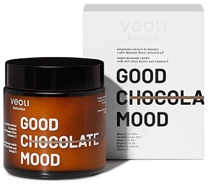Wegańska świeca do masażu ciała z 40% masłem shea i witaminą E - Veoli Botanica Good Chocolate Mood — Zdjęcie N1