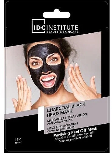 Czarna maseczka do twarzy z węglem drzewnym - IDC Institute Charcoal Black Head Mask Peel Off (saszetka) — Zdjęcie N1