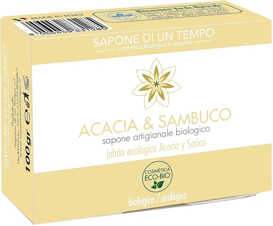 Organiczne mydło w kostce Akacja i czarny bez - Sapone Di Un Tempo Organic Soap Acacia And Elder — Zdjęcie N1