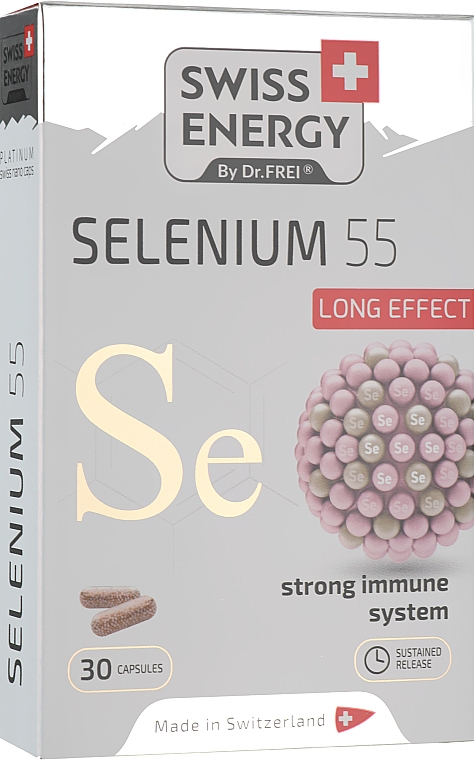 Kapsułki witaminowe Selen 55 mcg dla wsparcia układu odpornościowego - Swiss Energy Selenium 55 Long Effect