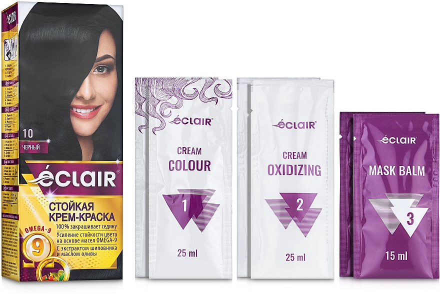 Krem koloryzujący do włosów - Eclair Omega 9 Hair Color — Zdjęcie N1