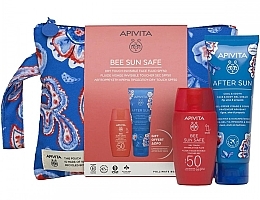 Zestaw - Apivita Bee Sun Safe Gift (fluid/50ml + gel/100ml + bag) — Zdjęcie N1