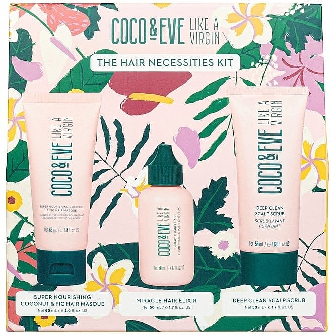 Zestaw - Coco & Eve Hair Necessities Kit (scalp/scr/50ml + h/mask/60ml + h/elixir/50ml) — Zdjęcie N1