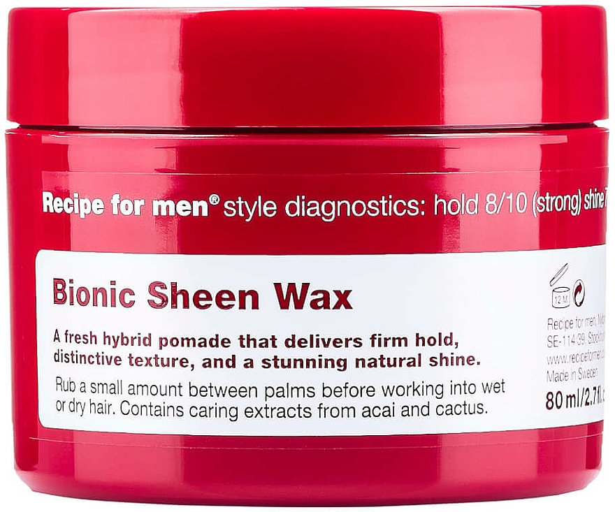 Nabłyszczający wosk do włosów dla mężczyzn - Recipe for Men Bionic Sheen Wax  — Zdjęcie N1