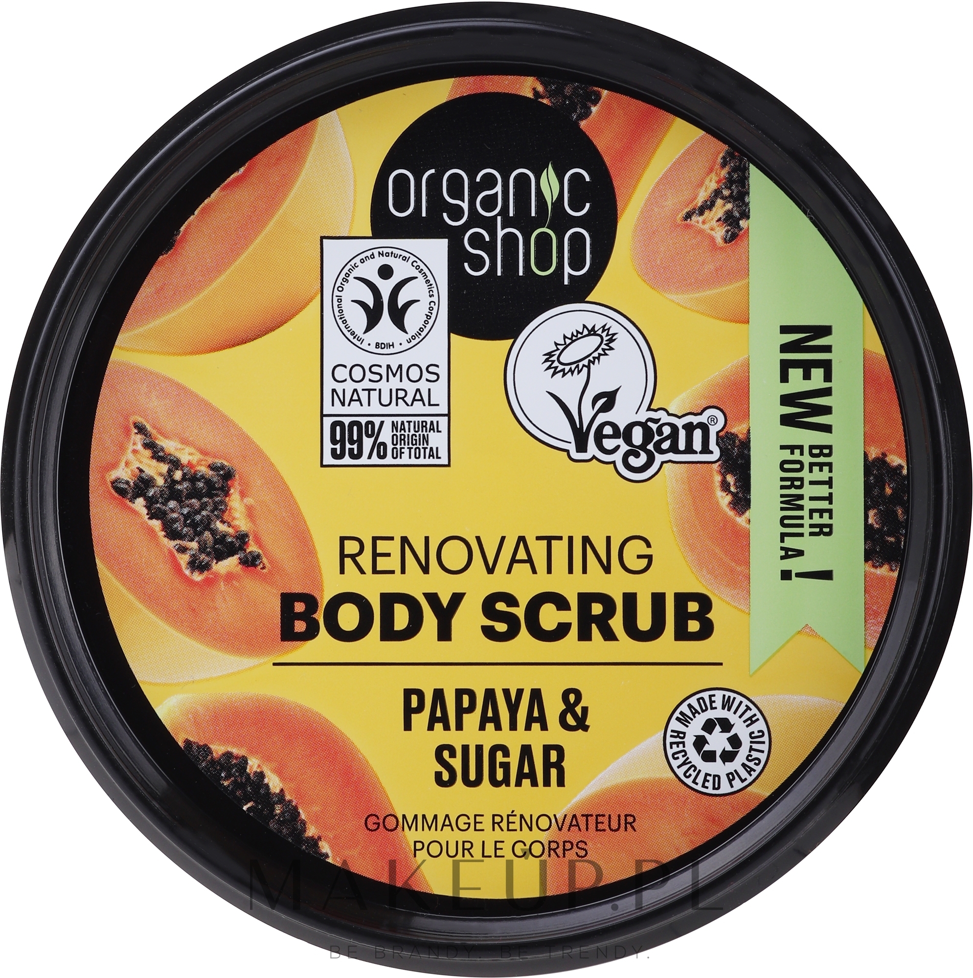 Scrub do ciała Papaja i cukier - Organic Shop Papaya & Sugar Body Scrub — Zdjęcie 250 ml