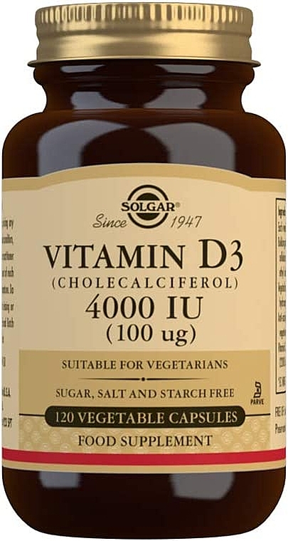 Suplement diety Witamina D3, 4000 IU - Solgar Vitamin D3 4000 IU — Zdjęcie N2