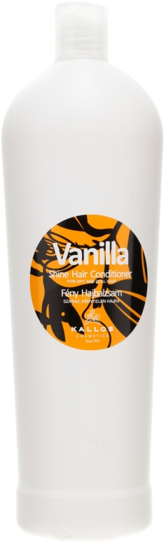 Waniliowa odżywka do włosów matowych i suchych - Kallos Cosmetics Vanilia Shine Hair Conditioner — Zdjęcie N1