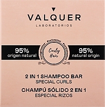 Szampon-odżywka do włosów kręconych w kostce - Valquer 2 In 1 Shampoo Bar Special Curls — Zdjęcie N1