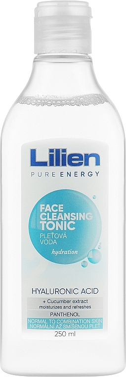 Oczyszczający tonik do twarzy z kwasem hialuronowym - Lilien Face Cleansing Tonic