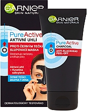 Maska typu peel-off z aktywnym węglem przeciw zaskórnikom - Garnier Skin Naturals PureActive Peeling Mask Against The Black Dots — Zdjęcie N1