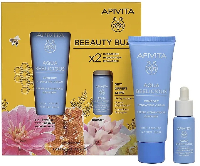 Zestaw - Apivita Aqua Beelicious Set (f/cream 40 ml + f/boost 10 ml) — Zdjęcie N1