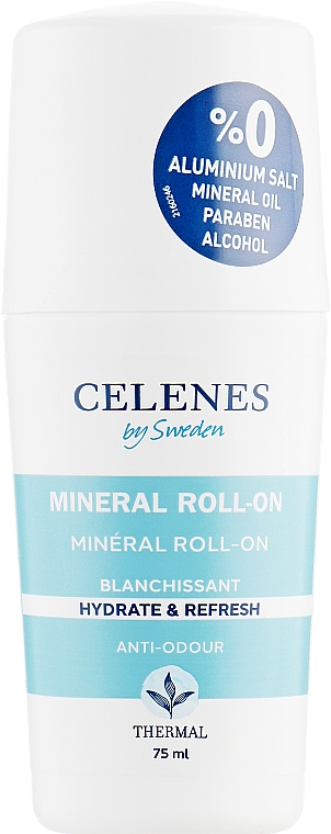 Mineralny dezodorant w kulce - Celenes Thermal Mineral Roll On-Whitening All Skin Types — Zdjęcie N1