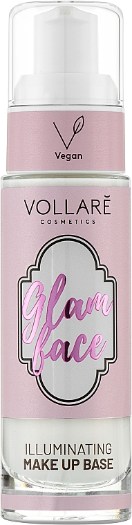 Rozświetlająca baza pod makijaż - Vollare Vegan Glam Face Make-Up Base