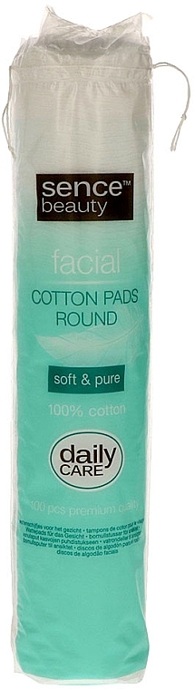 Płatki bawełniane, 100 szt. - Sence Facial Cotton Pads Round — Zdjęcie N1