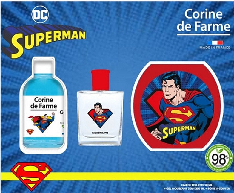 Corine De Farme Superman - Zestaw (edt/50ml + sh/gel/300ml + acc/1pc) — Zdjęcie N1