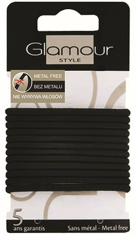 Gumki do włosów, 414687, czarne - Glamour — Zdjęcie N1