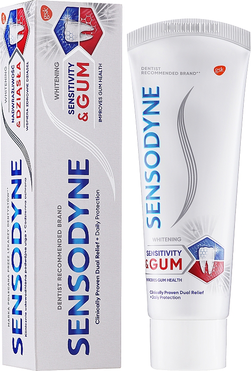 Wybielająca pasta do wrażliwych zębów i dziąseł - Sensodyne Sensitivity & Gum Whitening