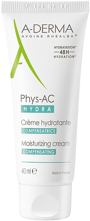 Kompensujący krem nawilżająco-odżywczy do cery trądzikowej i tłustej - A-Derma Phys-AC Hydra Compensating Cream — Zdjęcie N1