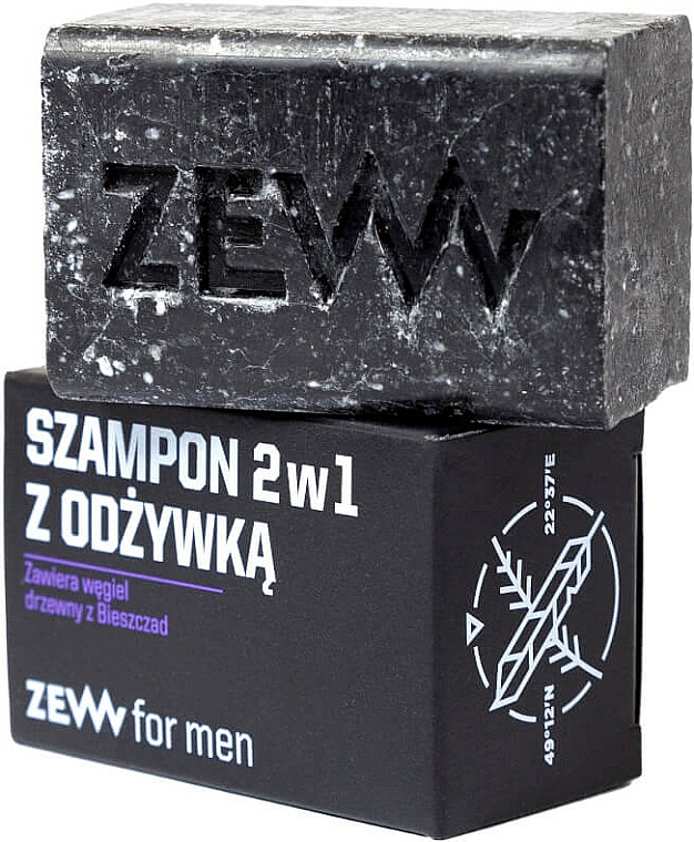 Szampon 2 w 1 z odżywką zawierający węgiel drzewny z Bieszczad - Zew For Men Shampoo — Zdjęcie N3