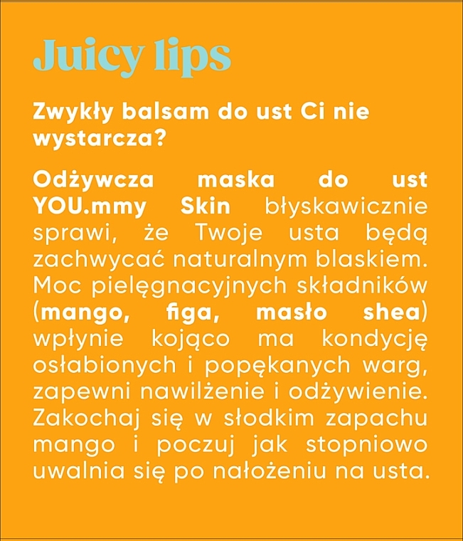 Odżywcza maska do ust - AA You.mmy Skin Mango Power — Zdjęcie N6