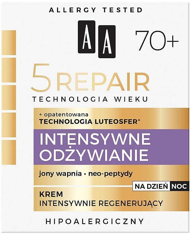 PRZECENA! Dzienno-nocny krem intensywnie regenerujący Intensywne odżywianie 70+ - AA Technologia wieku 5Repair * — Zdjęcie N3