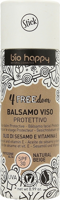 Balsam do twarzy Olej arganowy i słonecznikowy - Bio Happy 4FREEdom Protective Face Balm SPF 30 — Zdjęcie N1