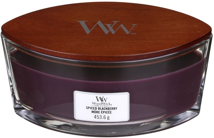 Świeca zapachowa w szkle - Woodwick Hearthwick Flame Ellipse Candle Spiced Blackberry — Zdjęcie N2