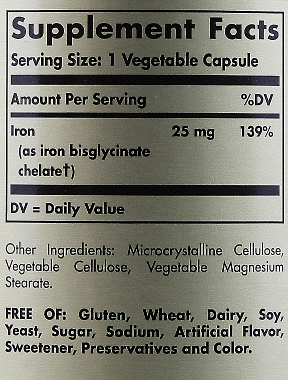 Suplement diety Żelazo 25 mg - Solgar Gentle Iron — Zdjęcie N5