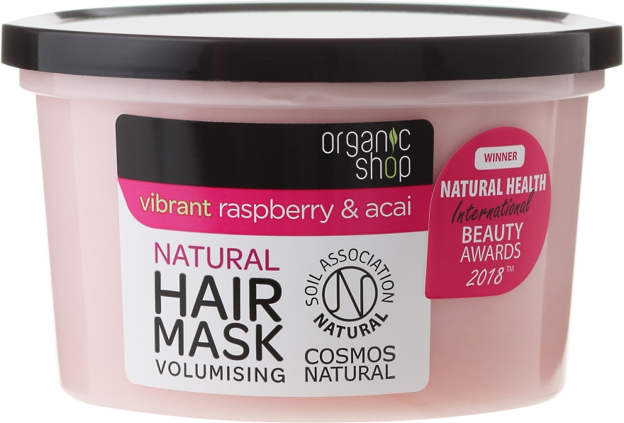 Naturalna maska dodająca włosom objętości Malina i acai - Organic Shop Raspberry & Acai Volumising Hair Mask — Zdjęcie N2