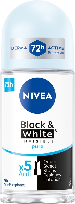 Antyperspirant w kulce - NIVEA Black & White Invisible Pure — Zdjęcie 50 ml