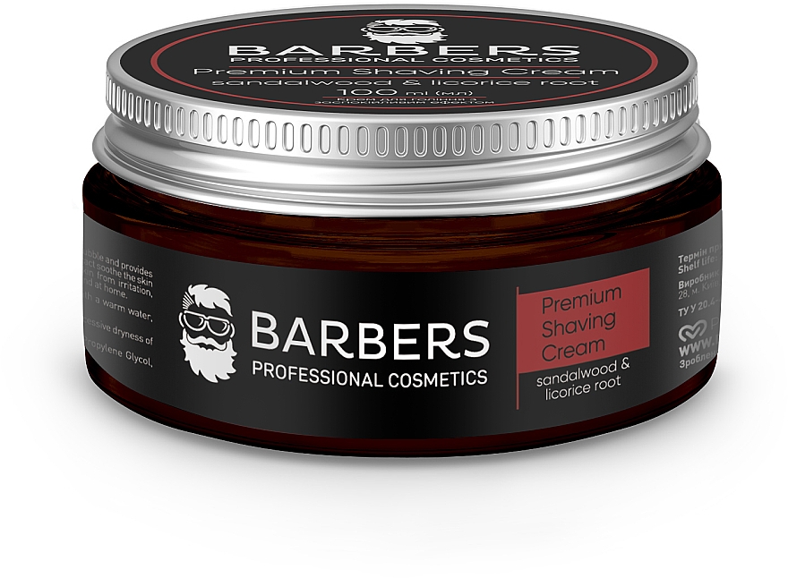 Kojący krem do golenia - Barbers Premium Shaving Cream Sandalwood-Licorice Root — Zdjęcie N2