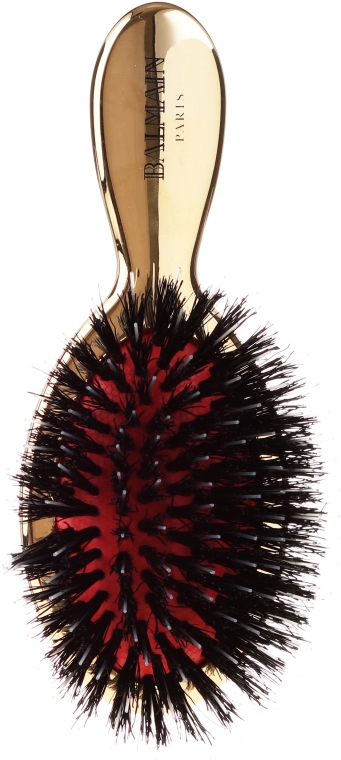 Złoty zestaw ze szczotką do włosów - Balmain Paris Hair Couture (silk/parfume 50 ml + mirror + h/brush) — Zdjęcie N4