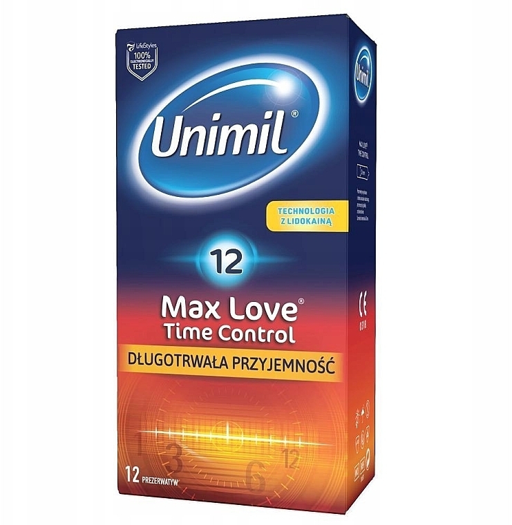 Prezerwatywy, 12 szt. - Unimil Max Love Time Control — Zdjęcie N1